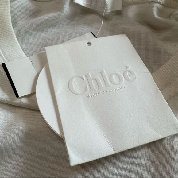 Chloe Shirt Dress Medium Off‎ White Silk Lace Detail - Picture 8 of 16